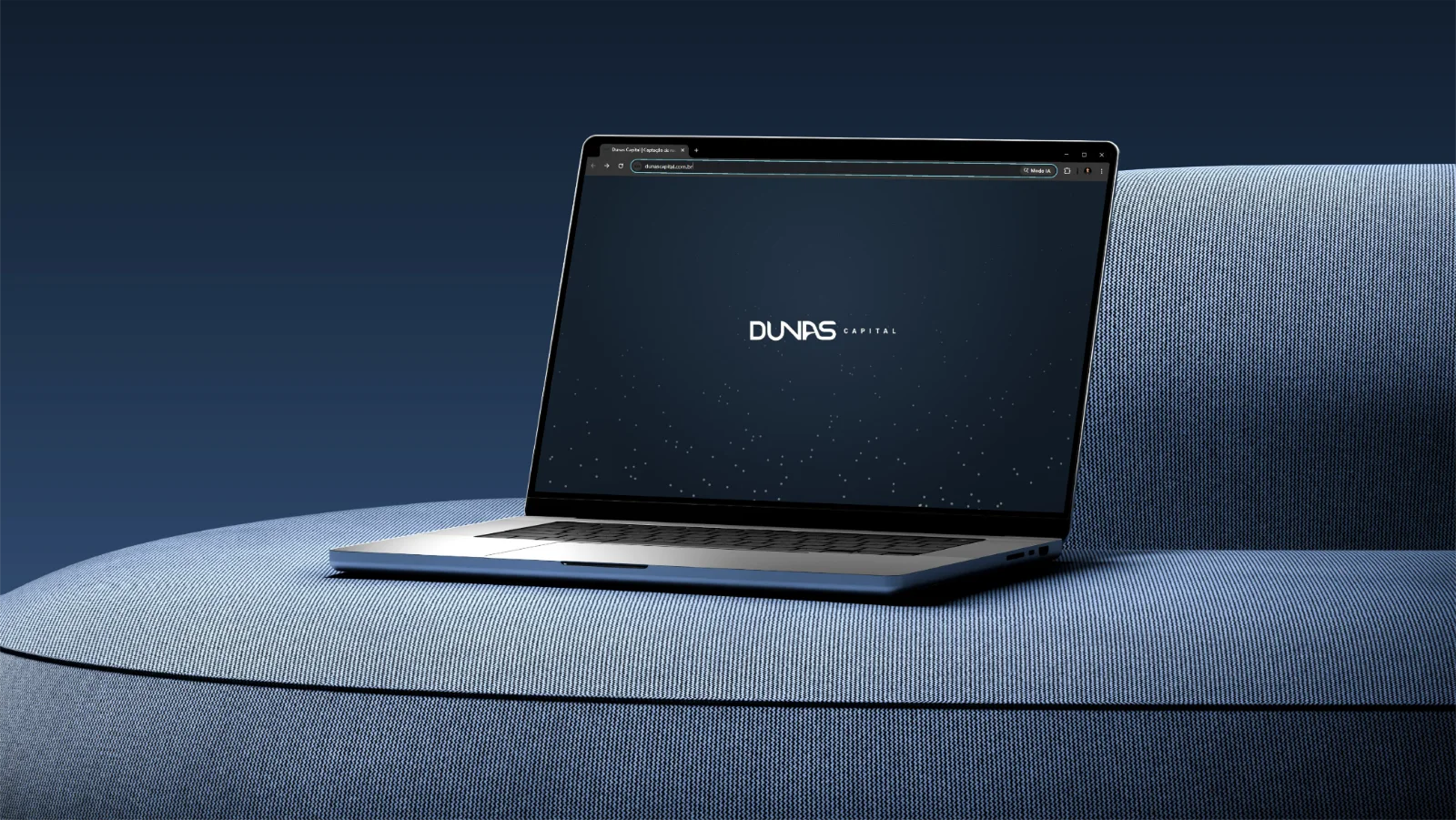 Mockup do novo site da Dunas Capital