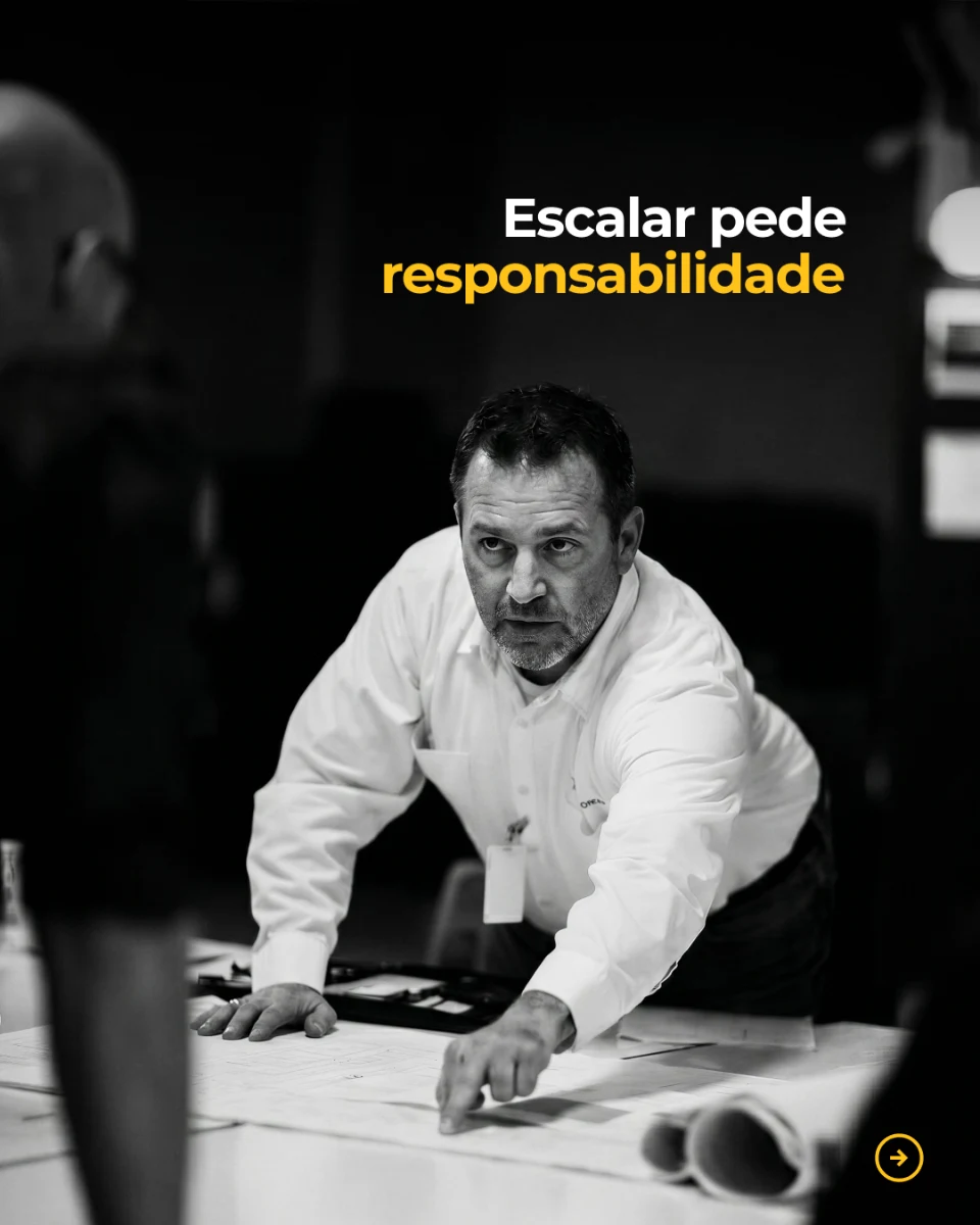 SDAZ post: a man leaning over plans and the line “Scaling calls for responsibility”
