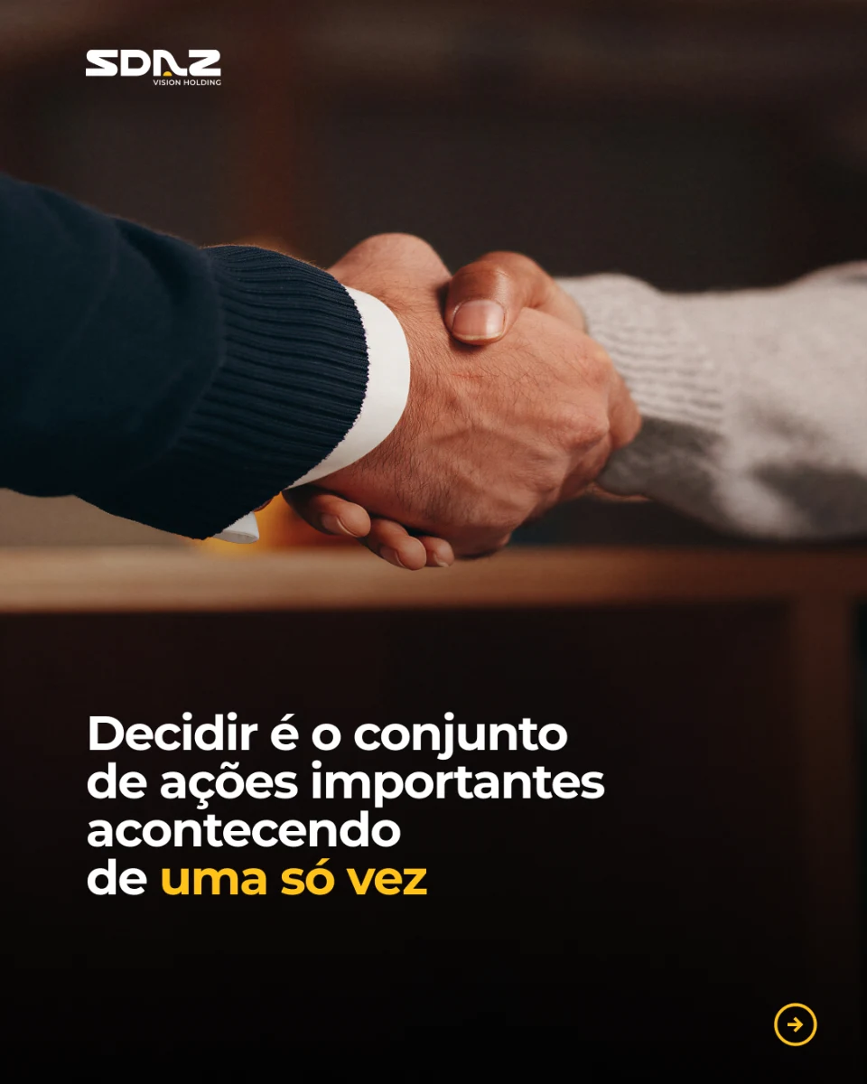 SDAZ post: a handshake and the line “Deciding is a set of important actions happening at once”